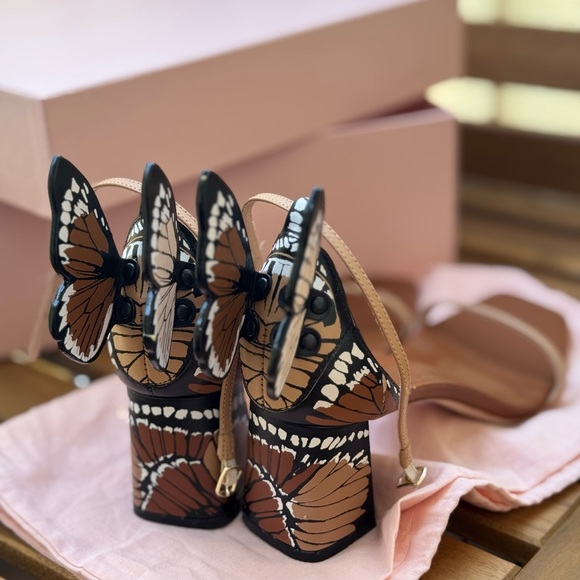 Sophia Webster Shoes - Sophia Webster Black and Brown Butterfly Sandals